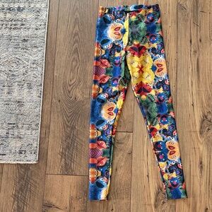 Blackmilk Multicolor psychedelic Sesame Street Character Leggings XS